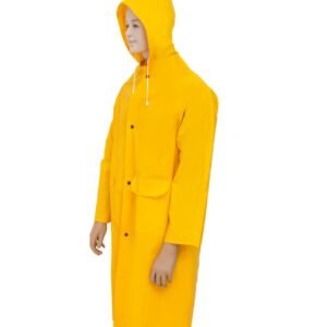 CAPA DE LLUVIA AMARILLA CON ZIPPER Y BOLSILLO