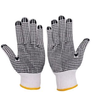 GUANTES ALGODON PUNTOS PVC NEGROS AMBOS LADOS 960 G 10"