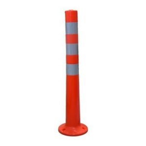POSTE DELIMITADOR DE CARRIL EN PVC CON 3 BANDAS REFLECTIVAS DE 3" ALTURA 30"