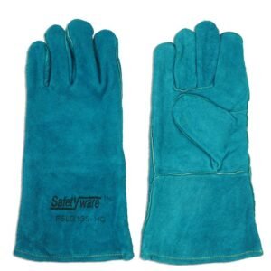 GUANTE SOLDADOR COMPLETO DE CUERO VERDE 13"